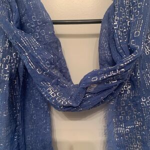 Blue Patterned Scarf